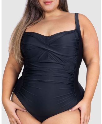 B Free Intimate Apparel - Plus Size One Piece with Ruched Bust - One-Piece / Swimsuit (Black) Plus Size One-Piece with Ruched Bust
