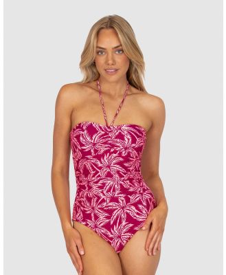 Baku Swimwear - Hot Tropics Moulded Bandeau One Piece Swimsuit - One-Piece / Swimsuit (Pink) Hot Tropics Moulded Bandeau One Piece Swimsuit