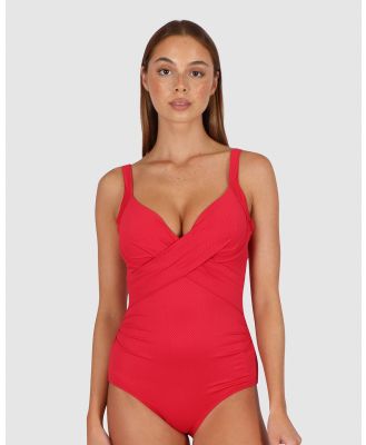 Baku Swimwear - Rococco Plain Booster One Piece Swimsuit - One-Piece / Swimsuit (Red) Rococco Plain Booster One Piece Swimsuit
