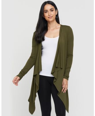 Bamboo Body - Bamboo Waterfall Cardigan - Jumpers & Cardigans (Dark Olive) Bamboo Waterfall Cardigan