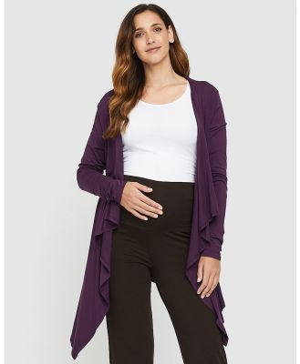 Bamboo Body - Bamboo Waterfall Cardigan - Jumpers & Cardigans (Plum) Bamboo Waterfall Cardigan