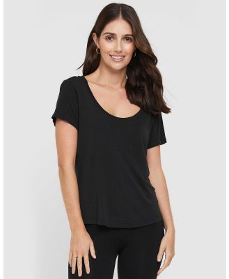 Bamboo Body - Classic Scoop Neck - Short Sleeve T-Shirts (Black) Classic Scoop Neck