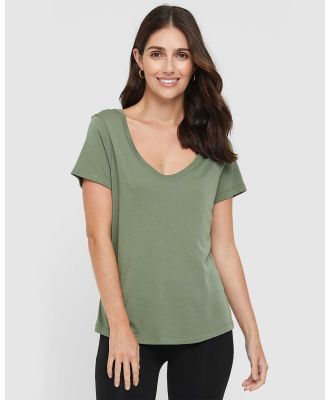 Bamboo Body - Classic Scoop Neck - Short Sleeve T-Shirts (Gum Leaf) Classic Scoop Neck