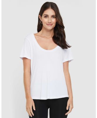 Bamboo Body - Classic Scoop Neck - Short Sleeve T-Shirts (White) Classic Scoop Neck
