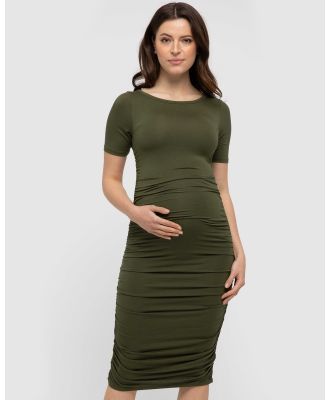 Bamboo Body - Jasper Ruched Dress - Dresses (Dark Olive) Jasper Ruched Dress