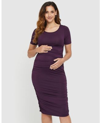 Bamboo Body - Jasper Ruched Dress - Dresses (Plum) Jasper Ruched Dress