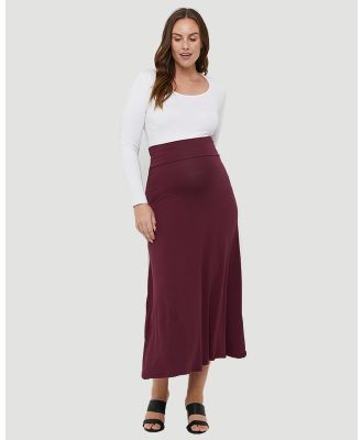 Bamboo Body - Lana Long Skirt - Skirts (Burgundy) Lana Long Skirt