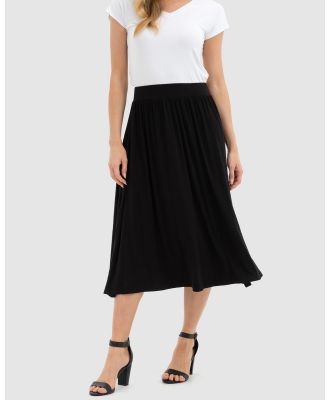 Bamboo Body - Midi Skirt - Skirts (Black) Midi Skirt