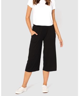 Bamboo Body - Pocket Culottes - Pants (Black) Pocket Culottes