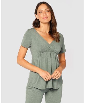 Bamboo Body - Short Sleeve PJ Top - Sleepwear (Moss Green) Short Sleeve PJ Top