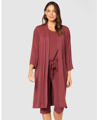 Bamboo Body - Sleepwear Robe - Sleepwear (Burgundy) Sleepwear Robe