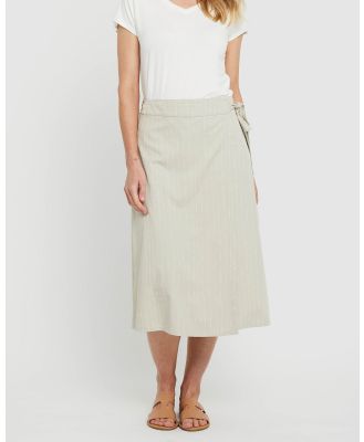 Bamboo Body - Woven Wrap Skirt - Skirts (Organic Pinstripe) Woven Wrap Skirt