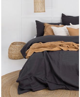 Bambury - Linen Quilt Cover Set - Home (Grey) Linen Quilt Cover Set