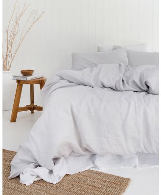 Bambury - Linen Quilt Cover Set - Home (Silver) Linen Quilt Cover Set