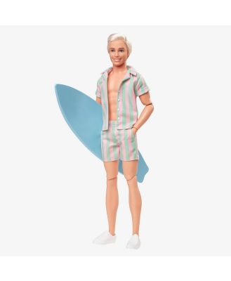 Barbie - Ken Doll Wearing Pastel Striped Beach Matching Set   Barbie The Movie - Barbie Dolls (Multi) Ken Doll Wearing Pastel Striped Beach Matching Set - Barbie The Movie