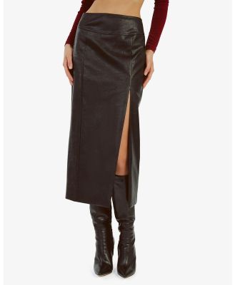 Bardot - Dante Vegan Leather Midi Skirt - Leather skirts (194006 BLACK) Dante Vegan Leather Midi Skirt