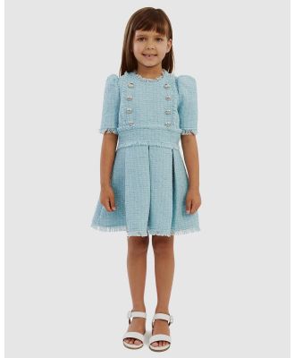 Bardot Junior - Brielle Boucle Dress   Kids Teens - Dresses (Blue) Brielle Boucle Dress - Kids-Teens