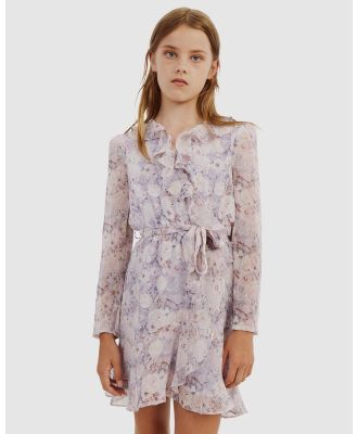 Bardot Junior - Floral Wrap Dress   Kids Teens - Printed Dresses (Lilac Floral) Floral Wrap Dress - Kids-Teens