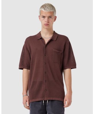 Barney Cools - Knit Holiday Shirt - Casual shirts (Aubergine) Knit Holiday Shirt