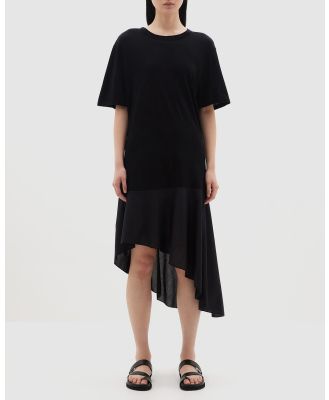 bassike - Contrast T Shirt Dress - Dresses (Black) Contrast T-Shirt Dress