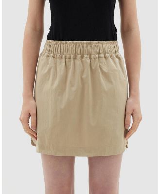 bassike - Stretch Cotton Tennis Skirt - Skirts (Tan) Stretch Cotton Tennis Skirt