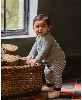 Bebe by Minihaha - Angus Stripe Knitted Leggings   Babies - Pants (Charcoal Stripe) Angus Stripe Knitted Leggings - Babies