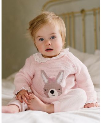 Bebe by Minihaha - Ciara Bunny Knitted Jumper Babies - Jumpers (Soft Pink) Ciara Bunny Knitted Jumper - Babies