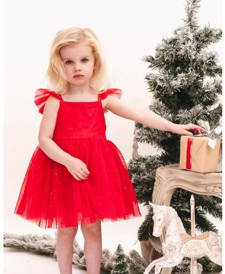 Bebe by Minihaha - Party Red Glitter Tulle Dress - Dresses (RED) Party Red Glitter Tulle Dress