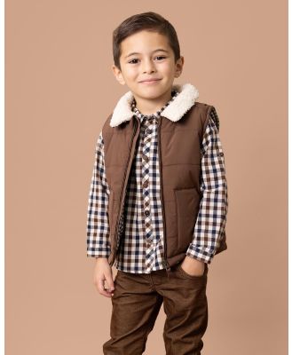 Bebe by Minihaha - Puffa Vest With Collar   Babies - Coats & Jackets (Brown) Puffa Vest With Collar - Babies