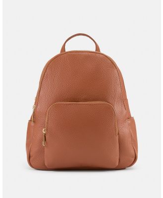 BEE - Nova Tan Leather Backpack - Backpacks (Tan) Nova Tan Leather Backpack