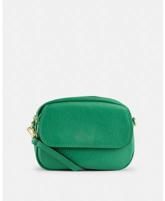 BEE - Pia Green Leather Crossbody - Handbags (Green) Pia Green Leather Crossbody