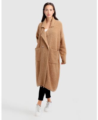 Belle & Bloom - Born To Run Sustainable Sweater Coat - Jumpers & Cardigans (Light Camel) Born To Run Sustainable Sweater Coat