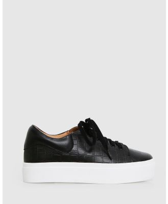 Belle & Bloom - Just A Dream Croc Leather Sneaker - Sneakers (Black) Just A Dream Croc Leather Sneaker
