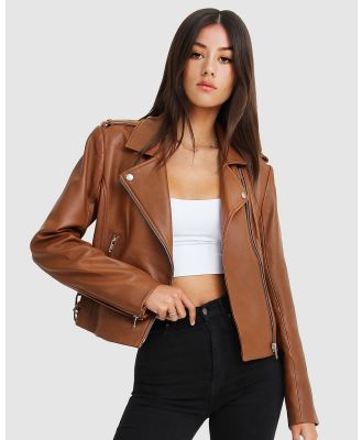Belle & Bloom - Just Friends Leather Jacket - Coats & Jackets (Brown) Just Friends Leather Jacket