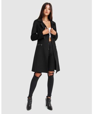 Belle & Bloom - Last Chance Wool Blend Moto Coat - Coats & Jackets (Black) Last Chance Wool Blend Moto Coat