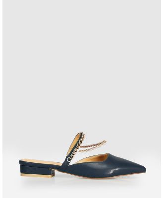 Belle & Bloom - On The Go Leather Flat - Ballet Flats (Navy) On The Go Leather Flat