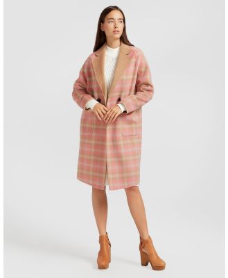 Belle & Bloom - Publisher Double Breasted Wool Blend Coat - Coats & Jackets (Iced Vovo Check) Publisher Double-Breasted Wool Blend Coat