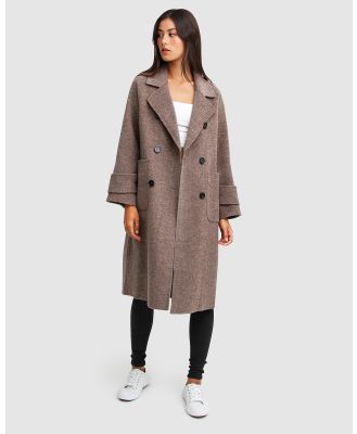Belle & Bloom - Rumour Has It Oversized Wool Blend Coat - Coats & Jackets (Brown) Rumour Has It Oversized Wool Blend Coat