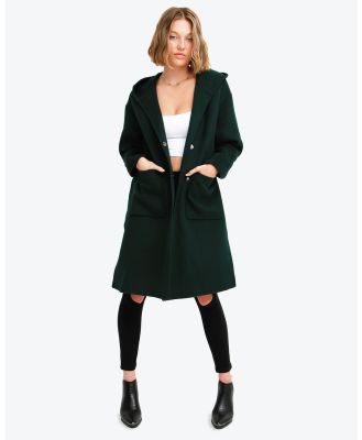 Belle & Bloom - Walk This Way Wool Blend Hooded Coat - Coats & Jackets (Dark Green) Walk This Way Wool Blend Hooded Coat