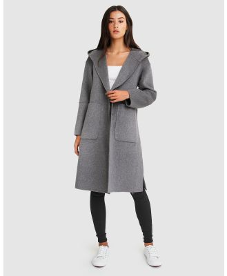 Belle & Bloom - Walk This Way Wool Blend Hooded Coat - Coats & Jackets (Dark Grey) Walk This Way Wool Blend Hooded Coat