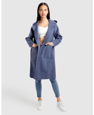 Belle & Bloom - Walk This Way Wool Blend Oversized Coat - Coats & Jackets (Navy Micro Check) Walk This Way Wool Blend Oversized Coat