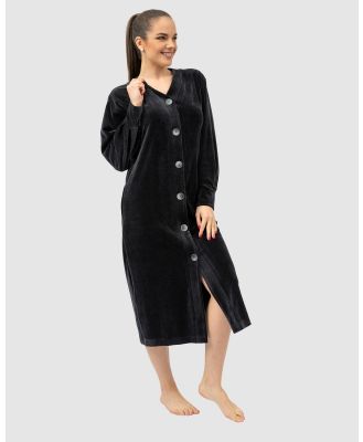 Belmanetti - Newport Modal and Cotton Button Up Robe - Sleepwear (Black) Newport Modal and Cotton Button-Up Robe