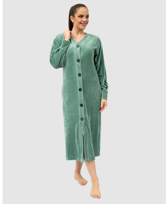 Belmanetti - Newport Modal and Cotton Button Up Robe - Sleepwear (Green) Newport Modal and Cotton Button-Up Robe