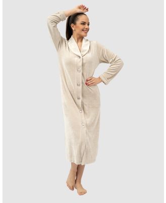 Belmanetti - Vancouver Bamboo and Cotton Button Up Robe - Sleepwear (Beige) Vancouver Bamboo and Cotton Button-Up Robe