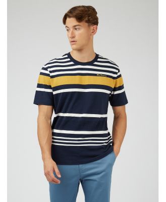 Ben Sherman - Engineered Stripe Tee - Long Sleeve T-Shirts (NAVY) Engineered Stripe Tee