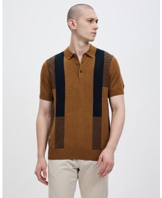 Ben Sherman - Intarsia Stripe Polo - Shirts & Polos (Ginger) Intarsia Stripe Polo