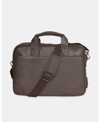 Ben Sherman - Leather Laptop Briefcase - Bags (BROWN) Leather Laptop Briefcase
