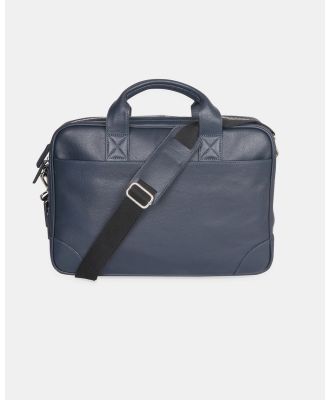 Ben Sherman - Leather Laptop Briefcase - Bags (NAVY) Leather Laptop Briefcase