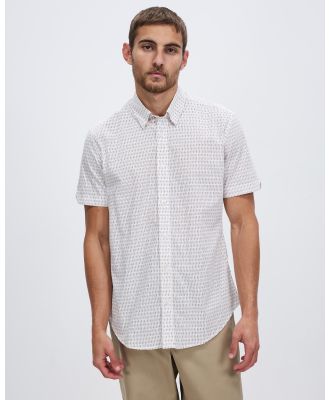 Ben Sherman - Short Sleeve Spot Dash Print Shirt - Shirts & Polos (White) Short Sleeve Spot Dash Print Shirt
