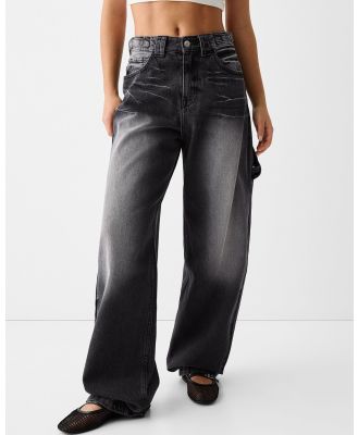 Bershka - Baggy Carpenter Jeans - Jeans (Black) Baggy Carpenter Jeans